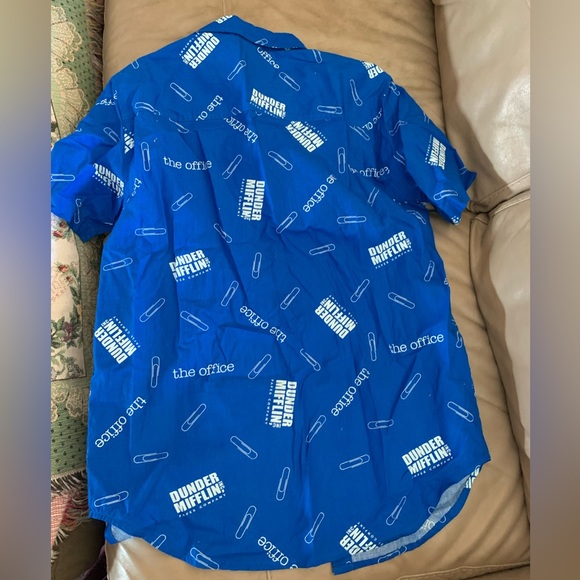 New the Office DUNDER MIFFLIN INC Paper Companyue SHIRT Men’s L Cotton - Picture 6 of 6